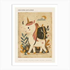 Explorer Unicorn Muted Pastels 2 Poster Art Print