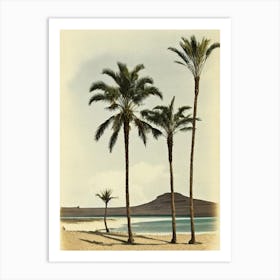 Playa De Famara Lanzarote Spain Vintage Art Print