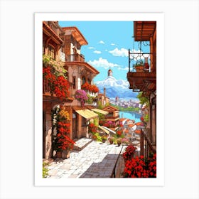 Antalya Old Town Pixel Art 3 Art Print