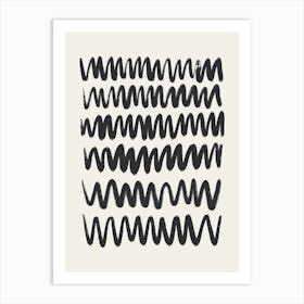 Waves Black Art Print