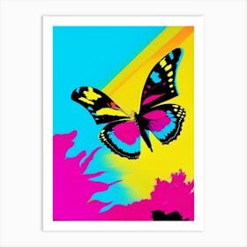 Butterfly Flying In Sky Andy Warhol Inspired 1 Art Print