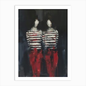 Two Women In Red Art Print