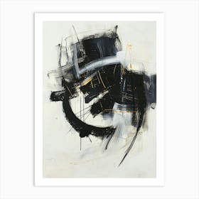 Abstract Black And White Painting 20 Art Print