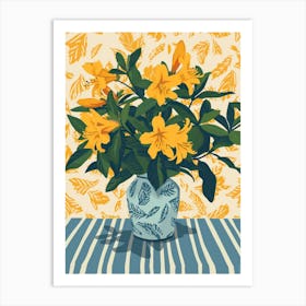 Azalea Flowers On A Table   Contemporary Illustration 3 Art Print