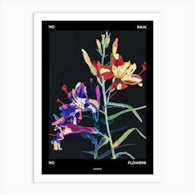 No Rain No Flowers Poster Larkspur 1 Art Print