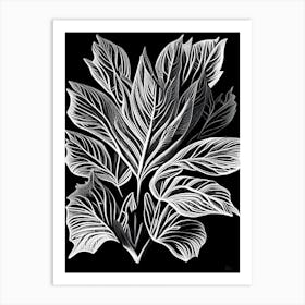Stonecrop Leaf Linocut 2 Art Print