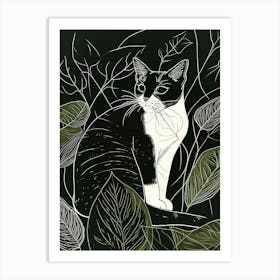 Snowshoe Cat Minimalist Illustration 4 Art Print