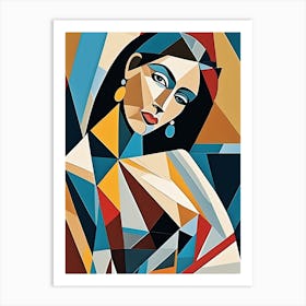 Woman Portrait Cubism Pablo Picasso Style (4) Art Print
