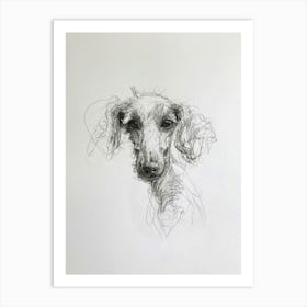 Dog Charcoal Minimalist Line Art Print