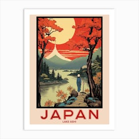 Lake Ashi, Visit Japan Vintage Travel Art 1 Art Print