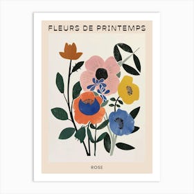 Spring Floral French Poster  Rose 5 Art Print