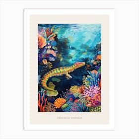 Dinosaur Crocodile Underwater Painting Poster Art Print