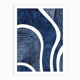 Blue And White Waves 3 Art Print