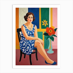 Woman Sitting In A Chair Art Print