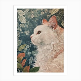 Turkish Angora Cat Japanese Illustration 3 Art Print