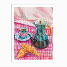 Pink Breakfast Food Moka Coffee 2 Art Print