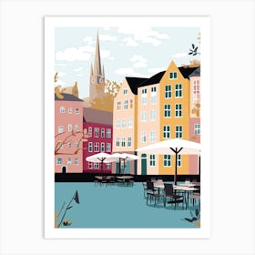Helsingborg, Sweden, Flat Pastels Tones Illustration 2 Art Print