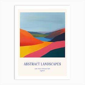 Colourful Abstract Lake District National Park England 1 Poster Blue Art Print