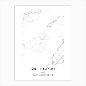 Kamiamakusa,Japan Minimalist Map Affiche