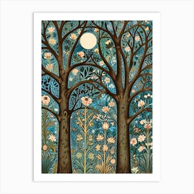 William Morris Moon And The Trees 1 Art Print