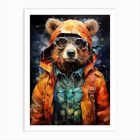 Bear With Glasses animal art Art Print