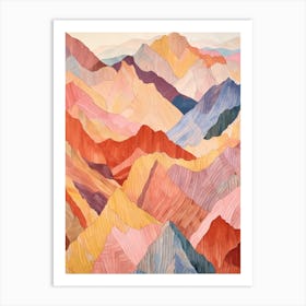 Mount Crillon United States Colourful Mountain Illustration Art Print