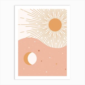 Yin Yang Blush - Sun & Moon Art Print