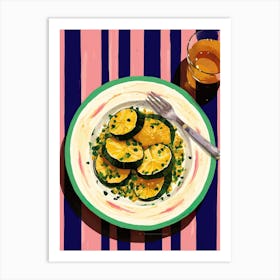 A Plate Of Pumpkins, Autumn Food Illustration Top View 50 Art Print