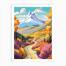 Torres Del Paine Circuit Chile 2 Hike Illustration Art Print