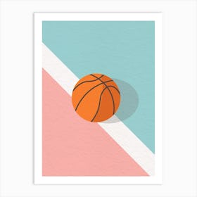 Vintage minimal art Basketball Court Art Print
