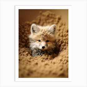 Tibetan Sand Fox Burrowing Photorealism 3 Art Print