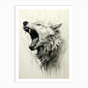 Gray Wolf Drawing 2 Art Print