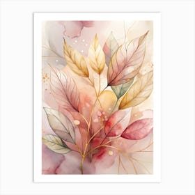 Watercolor Leaves 2 Art Print