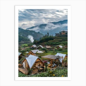 Village In The Mountains Art Print