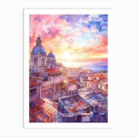 Sunset In Rome Art Print