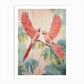 Vintage Japanese Inspired Bird Print Macaw 3 Art Print