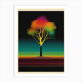 Tree, Electric Colors, Lithograph Art Print