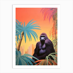 Gorilla 3 Tropical Animal Portrait Art Print