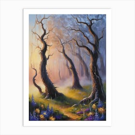 Misty Woods Art Print