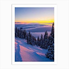 Aspen, Usa Sunrise Skiing Poster Art Print