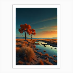 Sunset In The Desert 24 Art Print