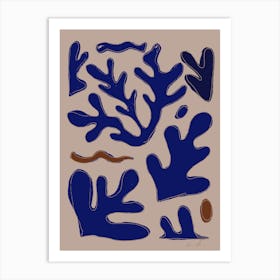 Blue Seaweed Art Print