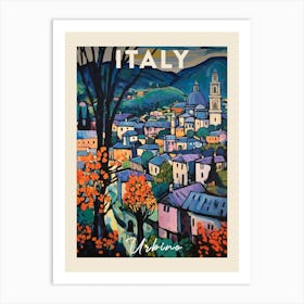 Urbino Italy 1 Fauvist Painting Travel Poster Art Print