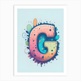 Colorful Letter G Illustration 9 Art Print