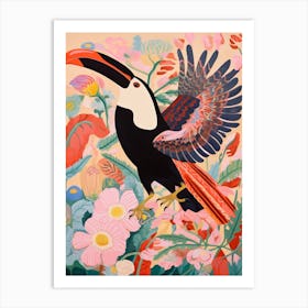 Maximalist Bird Painting Toucan 1 Art Print