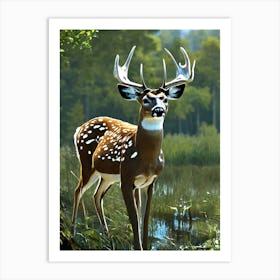 Deer In The Woods Art Print