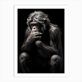 Photorealistic Thinker Monkey 8 Art Print