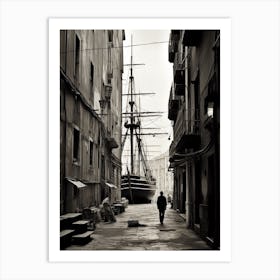 Genoa, Italy,  Black And White Analogue Photography  3 Art Print