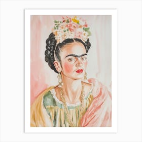 Pastel Frida Portrait Art Print