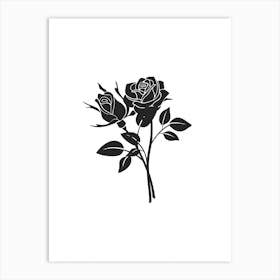 Flowers B & W Art Art Print